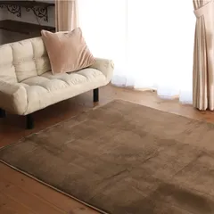 【即納】Colorsroom カーペット ラグ ラグマット 2畳 洗える ラグ 絨毯 185×185cm 滑り止め付 抗菌 防臭 防ダニ オールシーズン 床暖房 ホットカーペット対応 ふわふわ肌触り フランネルラグ カーキブラウン