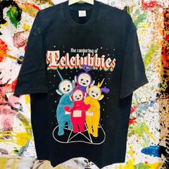 テレタビーズ アバンギャルド メンズ Tシャツ 半袖 新品 XL XXL 個性的 テレタビーズ Tシャツ 90s キャラT ヴィンテージ アニメT イギリス キッズ レトロ グラフィックT 名作 限定 レア ポー ラーラ ディプシー ティンキーウィンキー