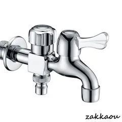 二股蛇口 洗濯機用水栓 蛇口 蛇口交換 キッチン用水栓 洗濯機 万能二口横水栓 二重出口 浴室付属品 モッププール用 耐食性 おすすめ