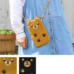 アニマルデザイン スマホポシェット 動物 柴犬 クロシバ