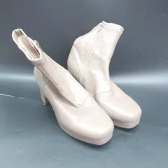 ■ Θ flune 太ヒール ショート丈 ヒールブーツ サイズＬ モカ レディース E  【1502180047046】