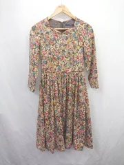 ◇ ⊂ an another angelus 花柄 七分袖 膝下丈 ワンピース サイズF マルチカラー レディース E  【1507080008852】