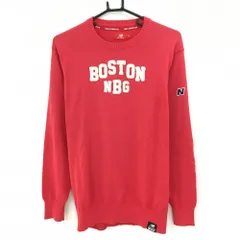ニューバランス セーター レッド×白 パイル地ロゴ ニット メンズ 7(2XL) ゴルフウェア New Balance