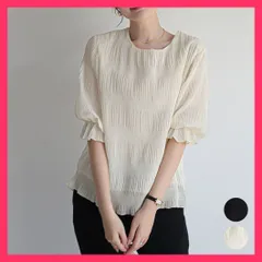 【スタッフおすすめ！】 ブラウス レディース プリーツブラウス夏 オフィス ブラウス/シャツブラウス韓国/きれいめ 通勤夏服 大人可愛い 薄手カットソー ラウンドネ おすすめ おしゃれ　かわいい　人気 1RIRIT-047