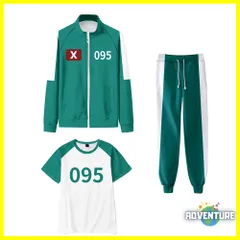 イカゲーム ジャージ 緑グリーン ギフン 子供コスプレ 3点セット キッズ100 110 120 130 140 150 160着ぐるみ ゲーム 映画  ハロウィン仮装 コスチューム衣装 韓国 男の子37