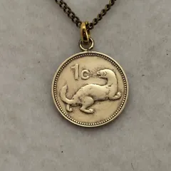 ヨーロッパコイタチ　マルタ共和国のコインネックレス