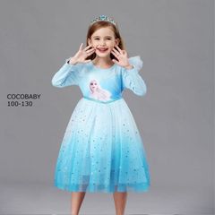 プリンセス ドレス 子ども 冬 3歳 クリスマス ワンピース 長袖 綿 お姫様 水色 仮装 女の子 キッズ 90 100 110 120 130 誕生日 プレゼント お遊戯会