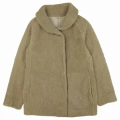 美品 アルチザン ARTISAN ボア コート ジャケット ブルゾン アウター フリース ムートン ショールカラー サイズ9 ベージュ レディース/9のサムネイル
