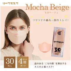 ツヤツヤ＆高級感！立体マスク・モカベージュ【30枚入】不織布 KF94 個包装