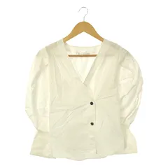 SHAINA MOTE / シャイナモート | コットン ボリュームスリーブ カシュクール ラップブラウス | 4 | ホワイト | レディース