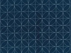 【即納】ナスカ(NASKA) 刺し子布 藍染め 8花ざし 35×38cm ブルー 17029