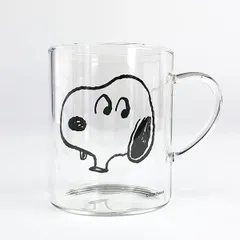 スヌーピー 耐熱ガラス フェイスマグカップ コップ キッチン SNOOPY
