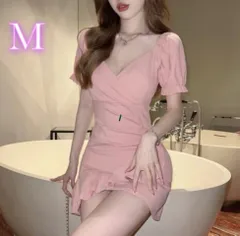 キャバドレス ワンピース レディース 夏 おしゃれ 大人 シンプル 半袖 ピンク パーティードレス 可愛い かわいい 可愛い系 上品 ミニ ドレス 胸空き 袖 袖あり