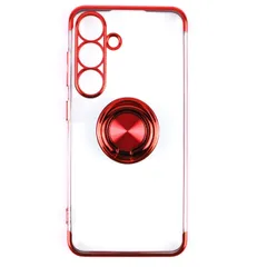 Galaxy S25 ケース SC-51F スマホリング 付き 耐衝撃 薄型 ソフト ケース 【Color】レッド