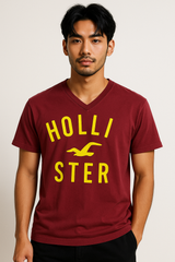 Tシャツ　ホリスター　Hollister 　エンジ　Mサイズ　※Used