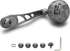 HEIGHTEN 65/75mm可変 リール ハンドル 35mm ハンドルノブ 搭載 シマノ SHIMANO ダイワ DAIWA アブ Abu ベイトリール 通用 Arch Hammer Series 986(ガンメタル)
