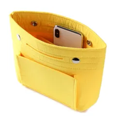 【特価】ddice バッグインバッグ フェルト 小さめ Sサイズ インナーバッグ 軽量 バッグ ポーチ レディース バッグの中を整理整頓 バックインバック (Sサイズ-イエロー)