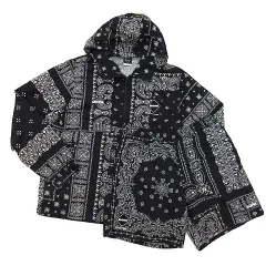 エフシーレアルブリストル F.C.Real Bristol FCRB ペイズリー バンダナ 上下 セットアップ ブルゾン ショーツ ショートパンツ 黒 ブラック M