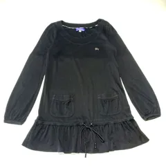 バーバリー ブルーレーベル 長袖フリルチュニック ワンピース ブラック 黒 38サイズ Burberry