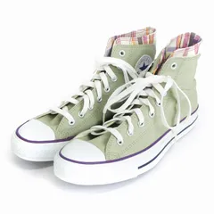 コンバース CONVERSE タグ付き ALLSTAR W-BV CHECK HI スニーカー シューズ ハイカット キャンバス 緑系 カーキ 26.0㎝ ■SM3のサムネイル
