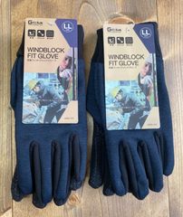 【未使用品】防風フィットグリップグローブ LLサイズ 防寒 作業 すべり止め 手袋【2双セット】