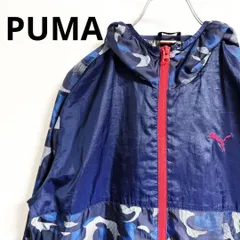 PUMA　プーマ　ナイロンジャケット　マウンテンパーカー　ロゴ入り　ネイビー　M