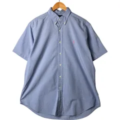 古着 ラルフローレン Ralph Lauren CLASSIC FIT ギンガムチェック 半袖 ボタンダウン チェックシャツ メンズXL相当/eaa544211