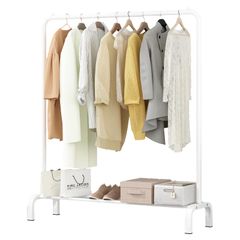 BEYOURCHOI ハンガーラック 洋服掛け ハンガーラック ハンガーラック 頑丈 洗濯物干し室内物干し スタイルハンガ ー 組立簡単 頑丈 ハンガー 耐荷重50kg 幅110×奥行40×高150cm (幅110 白)