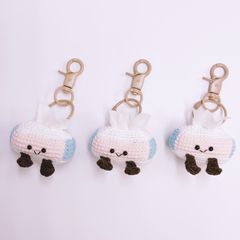 パンダあみぐるみキーホルダー 編みぐるみ パンダ グリーン ピンク