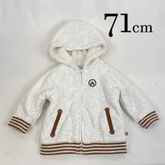 ap10986 OBAiBi オバイビ BABY ベビー スウェットパーカー 70 9M 71cm アイボリー フルジップ ワンポイント 軽量 暖かい 長袖 9ヶ月 OBAÏBI