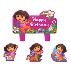 新品ドラのフラワーアドベンチャー 誕生日ケーキキャンドルセット Dora's F