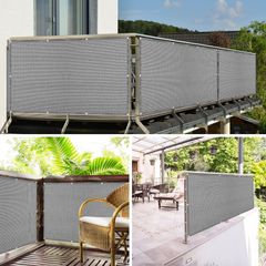 ベランダ目隠し シェード 遮光ネット 日除け オーニング 高密度ポリエチレン 風通しもよい 撥水 UVカット 窓 ベランダアウトドア 快適空プライバシー保護 遮光率90% 屋外裏庭 装飾 バルコニー用/ベランダ/庭下/廊下グレー0.8mx1m