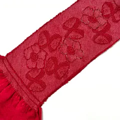【新品】帯揚げ　赤　レッド　花　金 蝶 ラメ　正絹　振袖【1-20】