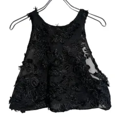 provoke (プロヴォーク) ② PV-030051 チュールレースノースリーブブラウス レディース ブラック FREE