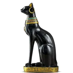 【人気商品】猫のオブジェ 人気 エジプト風 工芸品 おしゃれ 猫好きな人へのプレゼント 樹脂彫像 置物 アンティーク雑貨 ねこ PROKTH