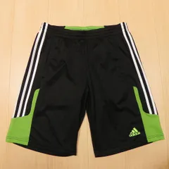 =290★ adidas アディダス CLIMACOOL ショートパンツ ハーフパンツ 黒 ジョギング サッカー ショーツ【L】古着