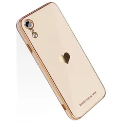 【在庫処分】おしゃれ アイフォンXR スリム 耐衝撃 ブランド カバー ストラップホール付き ソフト tpu (iPhone キャラクター レンズ保護 メッキ加工 XR XR かわいい ケース smile-ピンク) iPhone JOOBOY