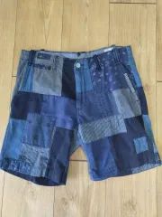 [RRL] インディゴ パッチワークショーツ Polo Ralph Lauren “Indigo Patchwork Shorts” 32 パッチワーク