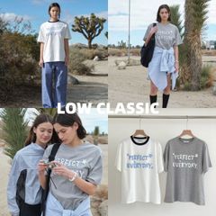 新品 韓国 LOW CLASSIC ロウ クラシック 大人気 PERFECT EVERYDAY T-SHIR  人気 半袖 Tシャツ Y2K 人気 春夏 かわいい おしゃれ レディース 【2色選択可能】