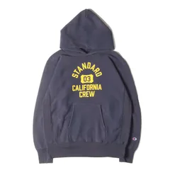 STANDARD CALIFORNIA スタンダードカリフォルニア パーカー ネイビー 紺 サイズ:L | Champion 4段ロゴ リバースウィーブ スウェット パーカー | 裏起毛 | トップス フーディー プルオーバー【メンズ】【中古】