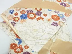 平和屋着物■六通柄袋帯　雪芝花文　金銀糸　逸品　sf2171