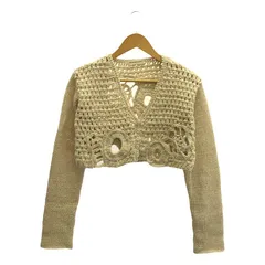 ERiKOKATORi / エリコカトリ | クロシェ クロップド カーディガン | F | ベージュ | レディース