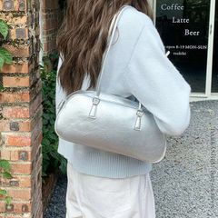 ショルダーバッグ バッグ メタリック横長オーバルボストンバッグ バレエコア バケットショルダーバッグ レディース 無地 雨 夏 春 大人カジュアル hyxz03