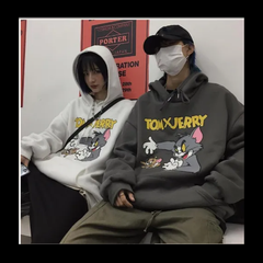 訳あり トレーナー トムとジェリー トップス カジュアルウェア トレーニングウェア 長袖 スウェット 韓国ファッション 春秋 お揃い カップル ヘアルック ユニセックス オーバーサイズ
