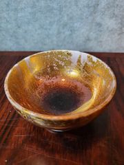 有田焼　マロン釉裏金彩　高台盃