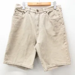 W34/古着 ルート66 ショート パンツ ショーツ メンズ 00s コットン ベージュ カーキ デニム 25may16 中古 ボトムス 短パン ショーパン ハーのサムネイル
