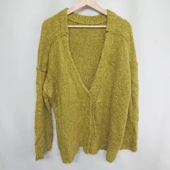 ■ ⊇ FREAK'S STORE 長袖 ニットカーディガン サイズF イエロー系 レディース E  【1408220062324】