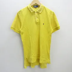 R■ラルフローレン/Polo by Ralph Lauren 胸ロゴ刺繍 ポニー 半袖ポロシャツ ■黄色【M】MENS/60【中古】■