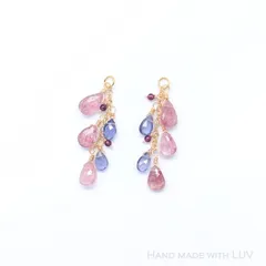 ラベンダーレピドライト月とアイオライト星のピアスチャーム·͜· ︎︎