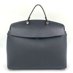 FURLA マイパイパー ショルダーバッグ レザー ブラック ハンドバッグ シルバー
